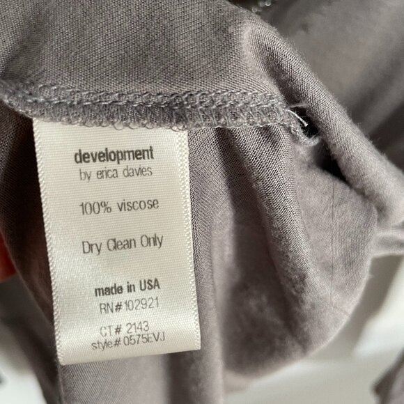 Vintage Gray Peplum V-neck Blouse Top w Sleeve Detail - Picture 6 of 9